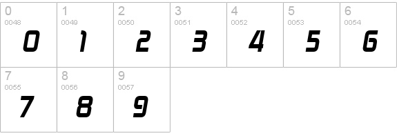 Zekton Hv Italic numbers 0-9 preview