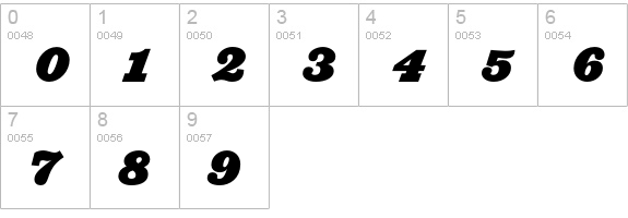 Ziggurat-HTF-Black-Italic numbers 0-9 preview