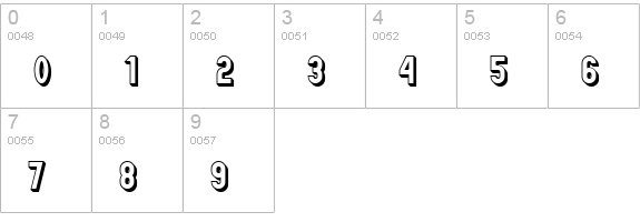 Zillah Modern Offset Outline numbers 0-9 preview