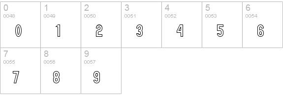 Zillah Modern Ouline numbers 0-9 preview
