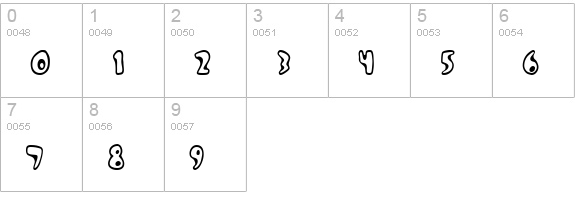 Zinc Boomerang numbers 0-9 preview