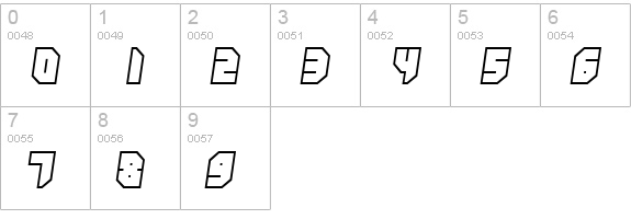 Zipper blues Outline numbers 0-9 preview