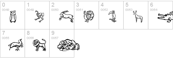 ZooWoodcutsM numbers 0-9 preview