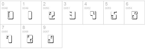 Zyborgs 3D numbers 0-9 preview