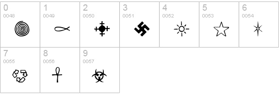 Zymbols numbers 0-9 preview