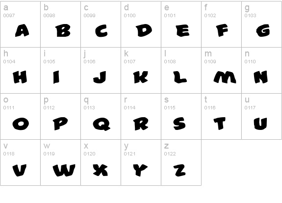 #44 Font Expanded lowercase a-z preview
