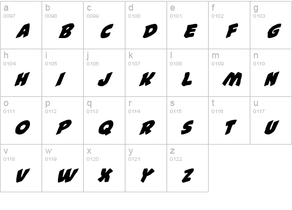 #44 Font Italic lowercase a-z preview