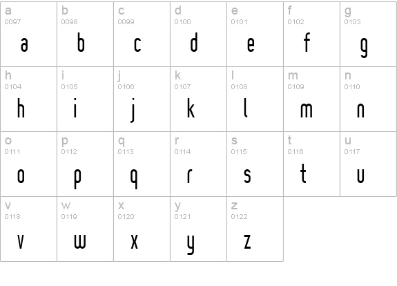 [z] Prozak Light lowercase a-z preview