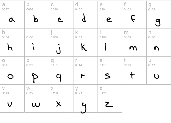 Ænigma Scrawl 3 BRK lowercase a-z preview