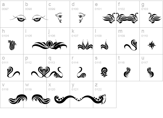  Absinth Flourishes I lowercase a-z preview