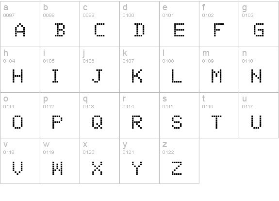 01 Digit lowercase a-z preview