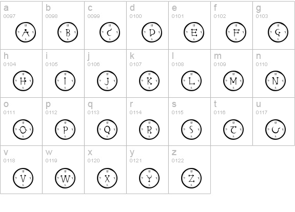 101! Clock Face lowercase a-z preview