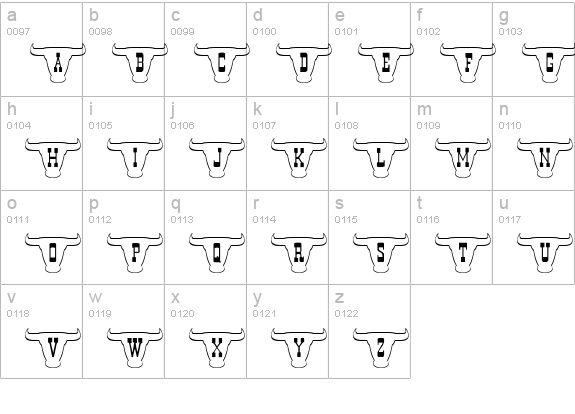 101! Texan Style lowercase a-z preview