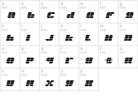 104-Oblique lowercase a-z preview