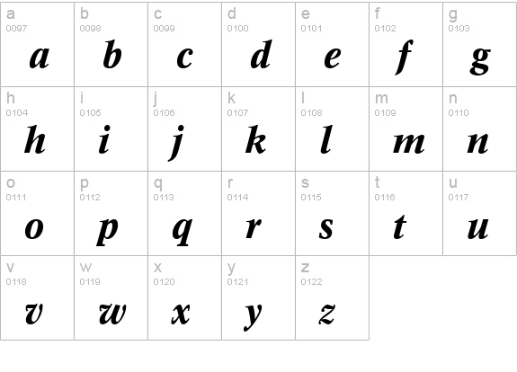 12 Concorde** Bold Italic 14319 lowercase a-z preview