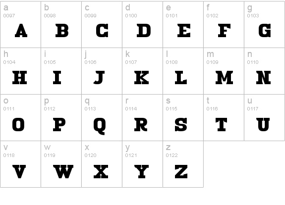 19th Century Renegade lowercase a-z preview
