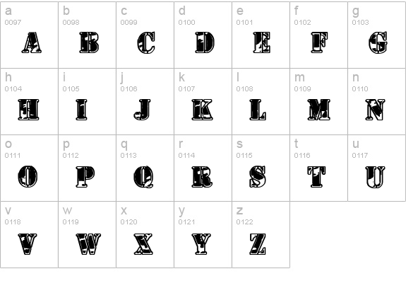 1st Cav II lowercase a-z preview
