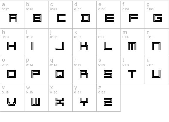 2 Lines lowercase a-z preview