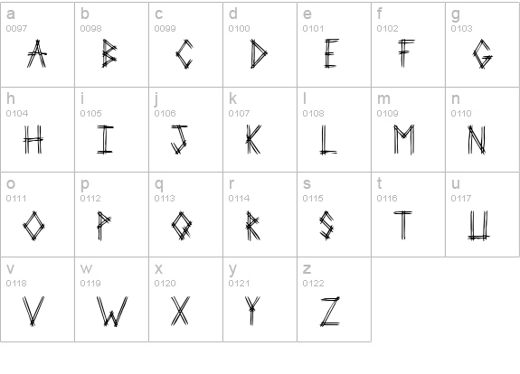 2 Prong Tree lowercase a-z preview