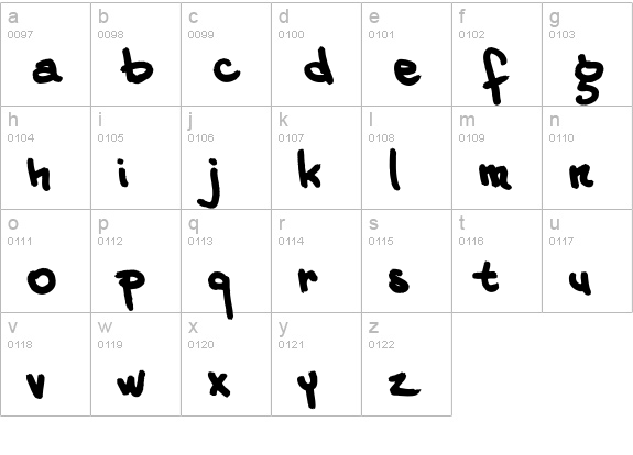 20 CENTS MARKER Bold lowercase a-z preview