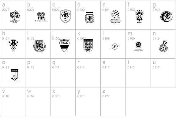 2006 Team lowercase a-z preview