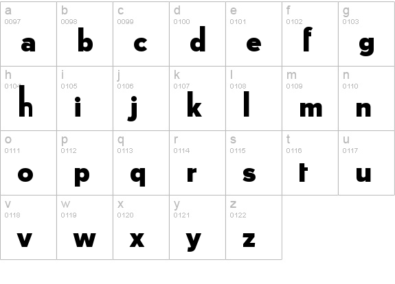 20th Century Fox 2009 Black And White Husky Font lowercase a-z preview