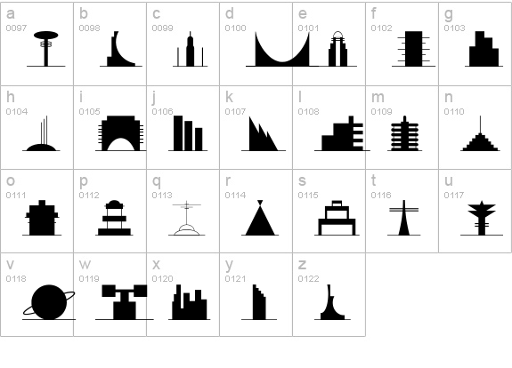 21st Century Skyline JL lowercase a-z preview