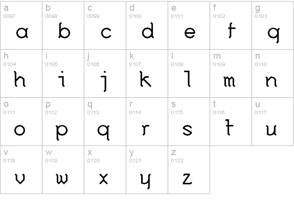 2PTK675 lowercase a-z preview