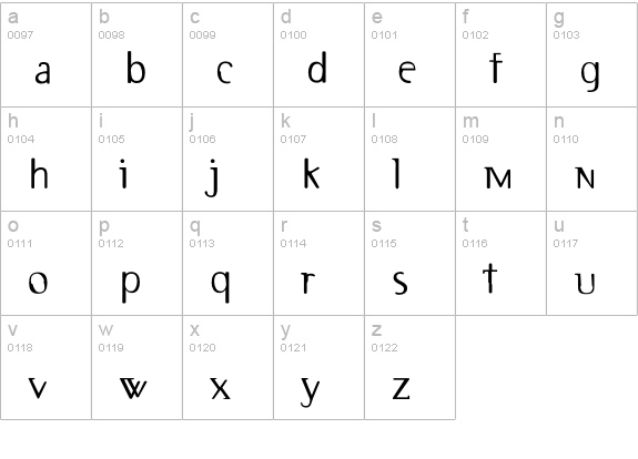 2RebelsDeux-Regular lowercase a-z preview