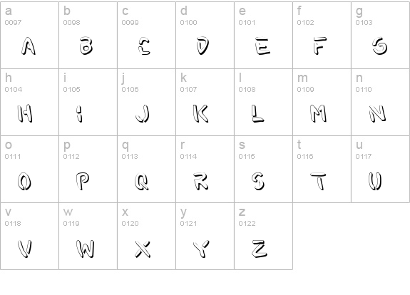 2Toon Shadow lowercase a-z preview