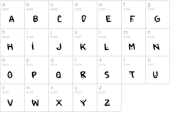 2Toon2 lowercase a-z preview