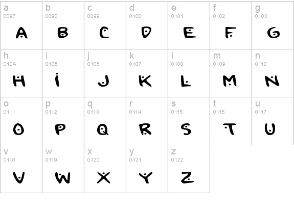 2Toon2 Expanded lowercase a-z preview