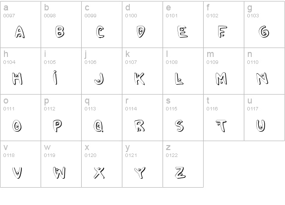 2Toon2 Shadow lowercase a-z preview