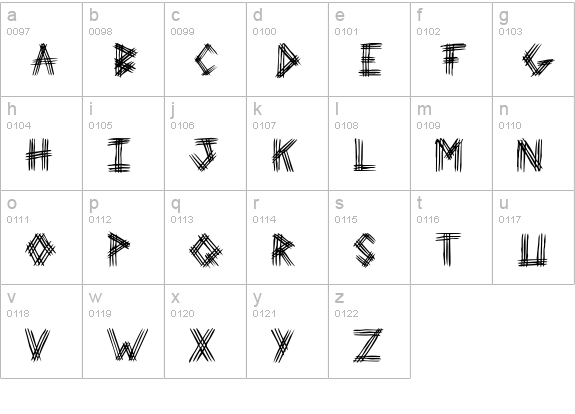 3 Prong Tree lowercase a-z preview