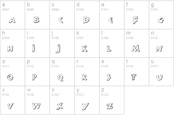 300 Trojans Shadow lowercase a-z preview