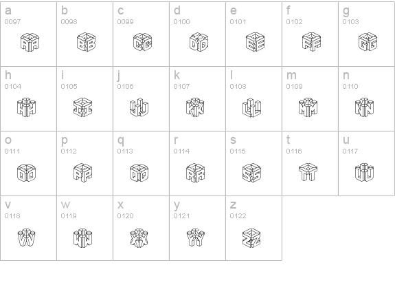 3D LET BRK lowercase a-z preview
