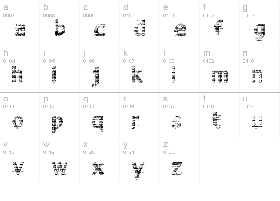 3D Noise lowercase a-z preview