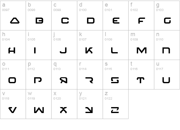 4114 Blaster lowercase a-z preview