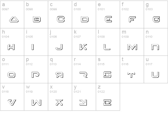 4114 Blaster 3D lowercase a-z preview