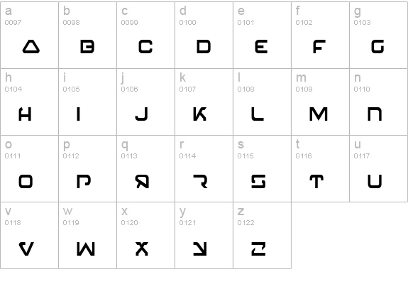 4114 Blaster Condensed lowercase a-z preview