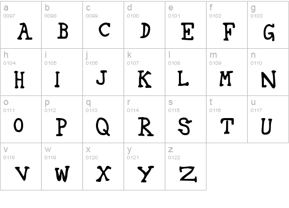 42 lowercase a-z preview
