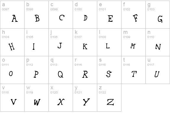 42 Emancipated lowercase a-z preview