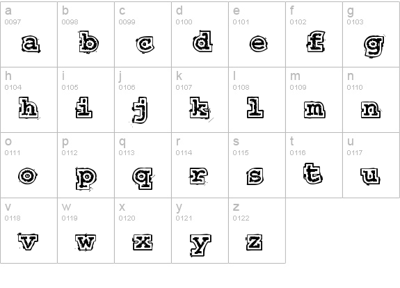 50's Headline DSG lowercase a-z preview