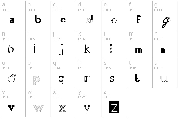 50 Fonts 2 lowercase a-z preview