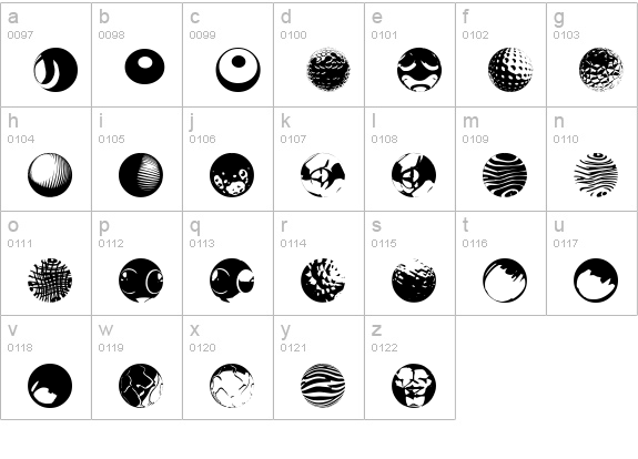 52 Sphereoids lowercase a-z preview