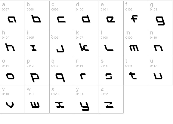 5th Agent Leftalic lowercase a-z preview