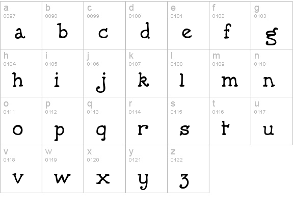 5thGrader Bold lowercase a-z preview
