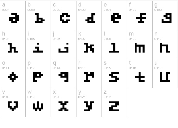 5X5 Basic lowercase a-z preview