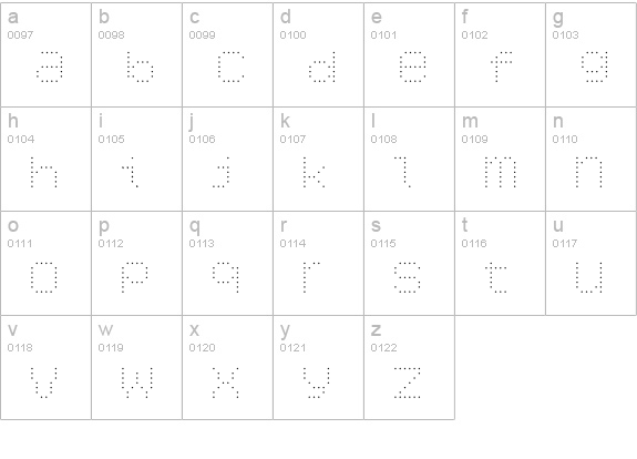 6x7oct Alternate ExtraLight lowercase a-z preview