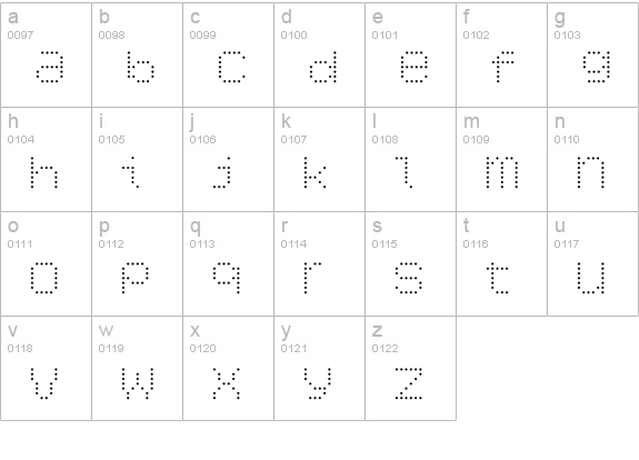 6x7oct Alternate Light lowercase a-z preview